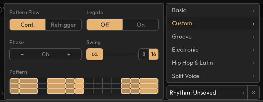 Rhythm panel