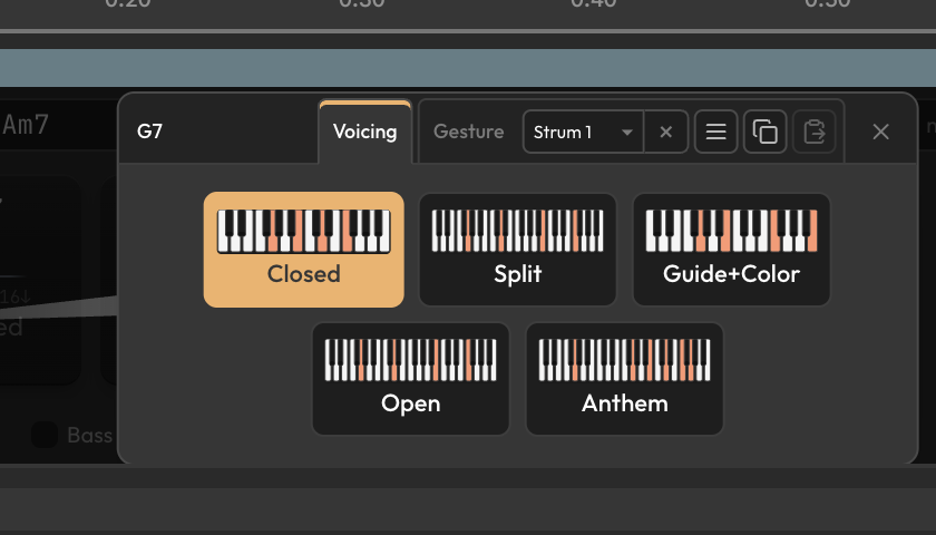 Harmonybeam voicing picker — apply professional chord voicings and inversions